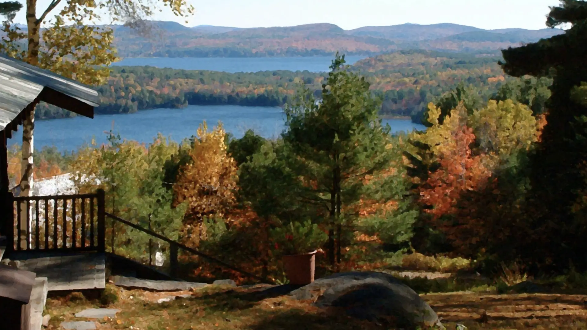 painting of schroon lake